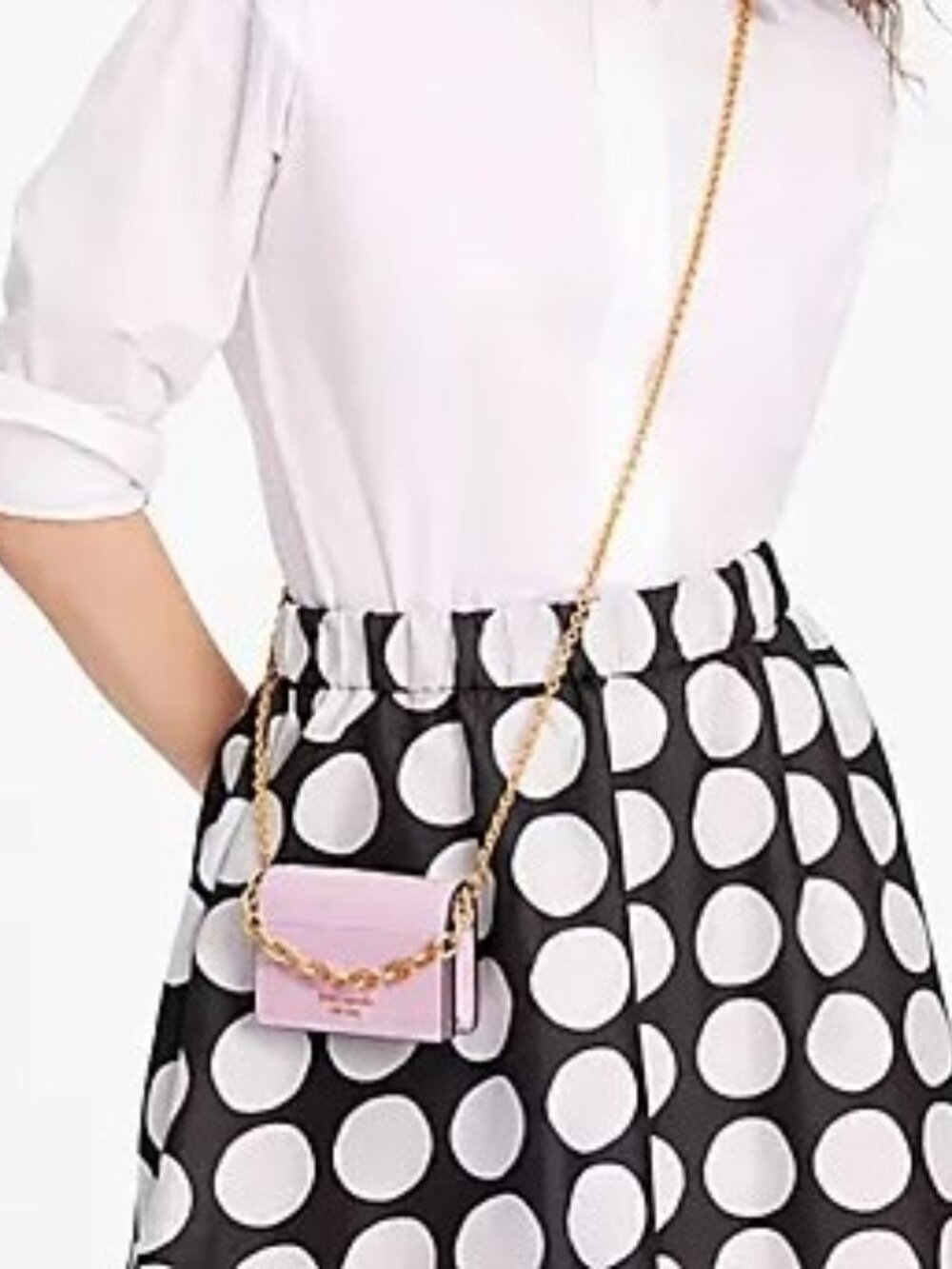 kate spade Morgan Croc-Embossed Chain Card Case